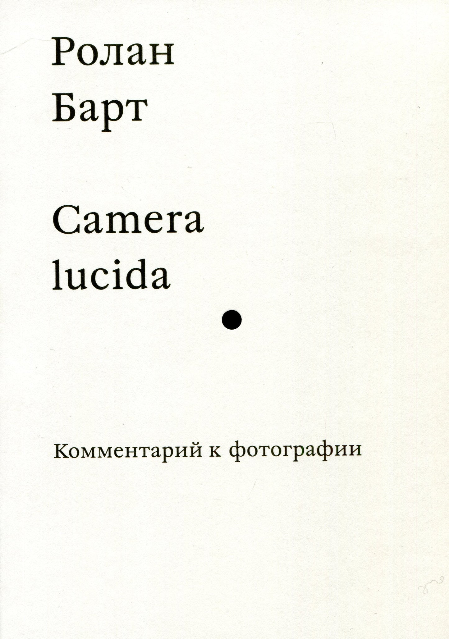 Camera lucida. Комментарий к фотографии